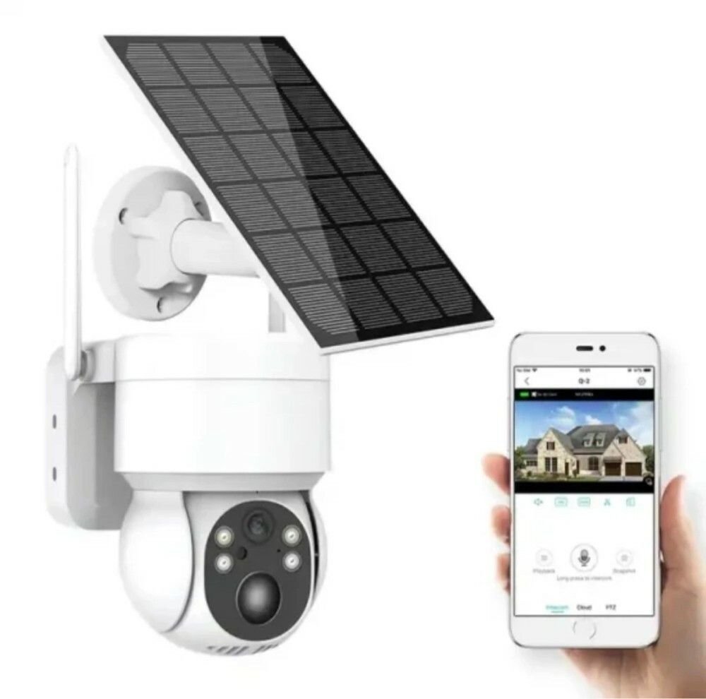 Solar Powered PTZ WiFi Security Camera - Outdoor Wireless CCTV