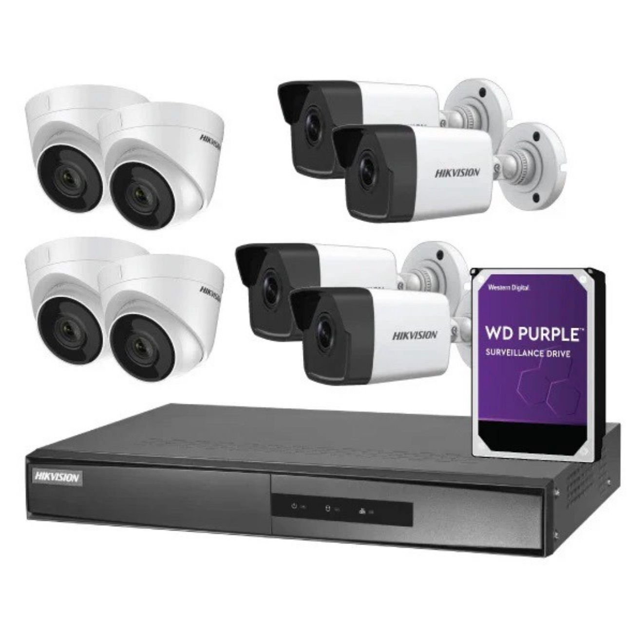 Hikvision 8-Channel CCTV Package with 1TB WD Purple HDD