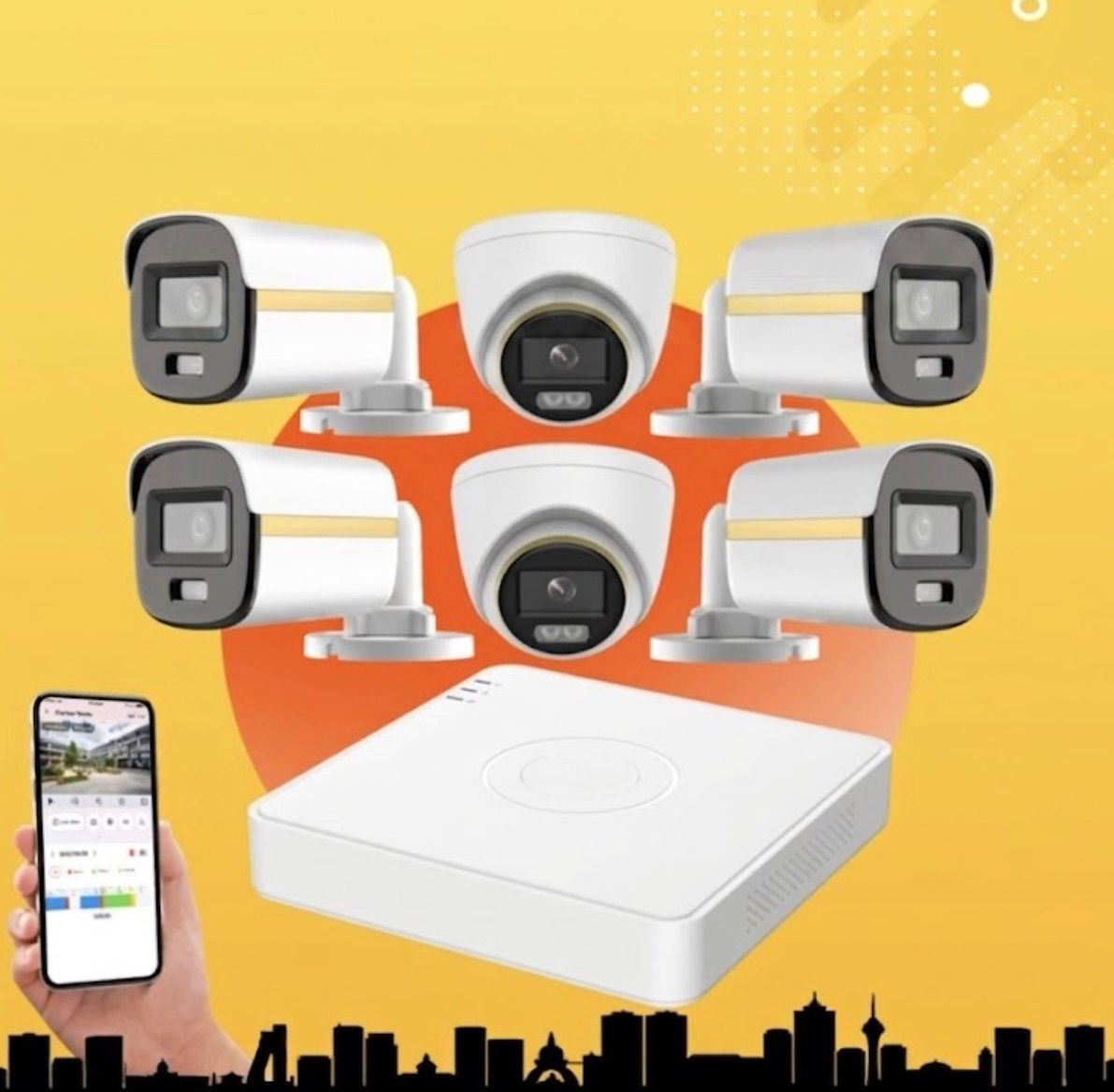 Hikvision 8-Channel DVR Package with 6 ColorVu Cameras
